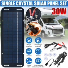 Lot of 30W Solar Panel 12V Trickle Charger Battery Charger Kit Maintainer RV Car