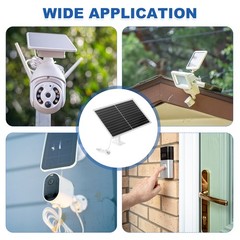 Solar Panel, 12W 12V USB Solar Panel Charger with Wall Mount, White