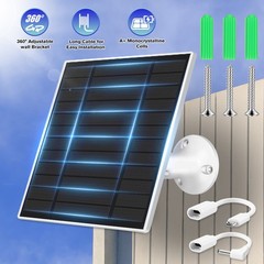 1/2 Pack Solar Panel Micro USB C Power CCTV Camera Security Cam Battery Charger