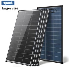 4PACK 200W Bifacial Mono PV 12V N-Type RV Van Home Off-Grid Power Storage System