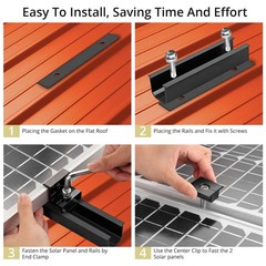 Solar Panel Mounting Brackets, Included 10 x 4.72 in Rails + 4 end Clamps + 6…