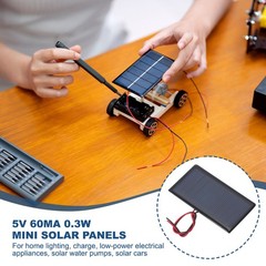4Pcs 5V 0.3W 60mA Mini Solar Panels with Cable