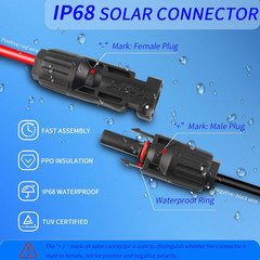 Solar Cable Entry Gland with 10Ft 10AWG Solar Extension Cable,Through RV Roof So