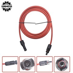 Solar Panel Extension Cable Wire Connector 1 Pair 15ft Black + Red 10 AWG