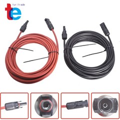 4mm²/12AWG 20ft Black+Red Solar Panel Extension Cable Wire Connector 1 Pair