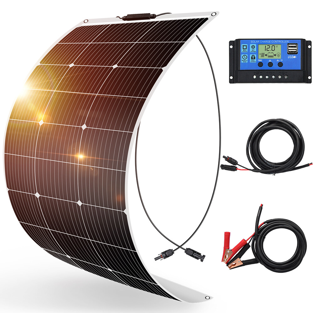 Dokio 100W 200W 400W Solar Panel Flexible Mono Lightweight for RV,Boat,Roof,MC4