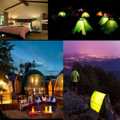 1W 6V Mini Solar Panel W/ 15W Rechargeable LED Bulb Camping Garden Lantern Light