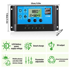 200 Watts Solar Panel Kit 100A 12V Battery Charger with Controller Caravan Boat