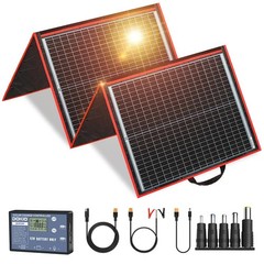 DOKIO 150W Portable Foldable Solar Panel Kit with Charge Controller