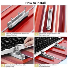 Anbte Solar Panel Bracket Kit, 6 Pcs 7.87 in Aluminium Solar Panel Mounting Rail