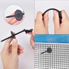 100 Sets Nylon Fasteners Clips for Solar Panel Bird Guard,Critter Guard Clips fo