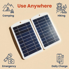 USB Solar Panel Power Bank for Outdoor Camping Hiking Phone Charger