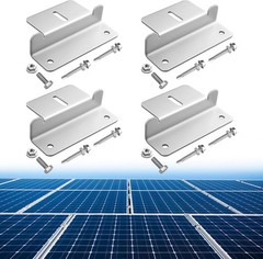 Anbte 4PCS Solar Panel Mounting Z Bracket for RV Roof, Silver | Aluminum Sola…