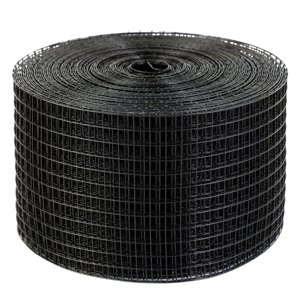 8x100ft 1/2in PVC-Coated Stainless Steel Wire Mesh Roll & 100 Fasteners
