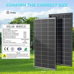200W 400W 800W Watt 12V Bifacial Solar Panel Mono N-Type Charger Roof Off-Grid