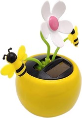 Solar Apple Blossom Bee Dancing FlowerSolar Dancing Ornament, Car Swinging Da…