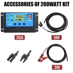 200W Flexible Solar Panel kit 12V Portable Power Camping Home RV Battery Charge