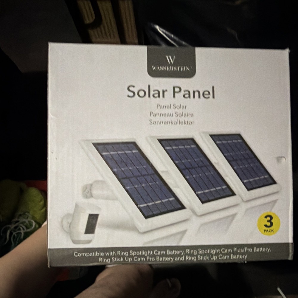 Wasserstein 2W 5V Solar Panel 3-Pack for Ring Cams, Weather-Resistant Mount