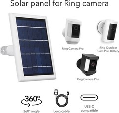 Wasserstein Solar Panel for Ring Spotlight Stick Up Outdoor Cam Battery