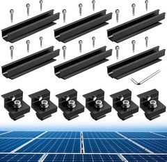 Solar Panel Bracket Kit, 6 Pcs 7.87 in Aluminium Solar Panel Mounting Rail 30Mm