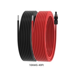 Solar Panel Extension Cable – 10AWG 40FT Solar Wire Cord 10 Gauge PV Wire