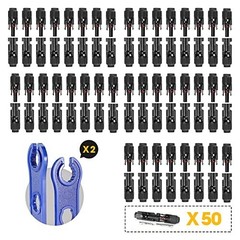 100PCS Solar Panel Connectors IP67 Waterproof Male/Female 10AWG Cable Set