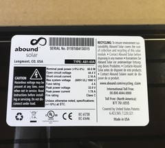 Abound Black Frameless Solar Panels, Type: AB1-60A, 60 W (47 3/4″ x 23 9/16″ x 1