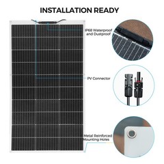 100W Flexible Solar Panel Monocrystalline PV Module For RV Boat Camper Off-Grid