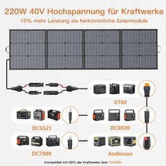 400W Solar Panel Portable 220W 110W 7in1 Solar Cable For Bluetti Power Station