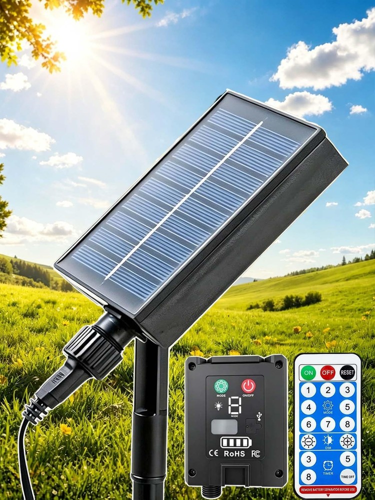 24V Replacement Solar Panel for Outdoor Lights 8 Modes Solar Outlet