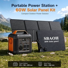 SBAOH Explorer Solar Generator, with 60W Solar Panel, 300WAC Perfect for Camping