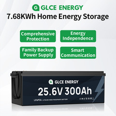 24V 300Ah LiFePO4 Battery 7.68kWh Deep Cycle Lithium for Solar RV Marine Telecom