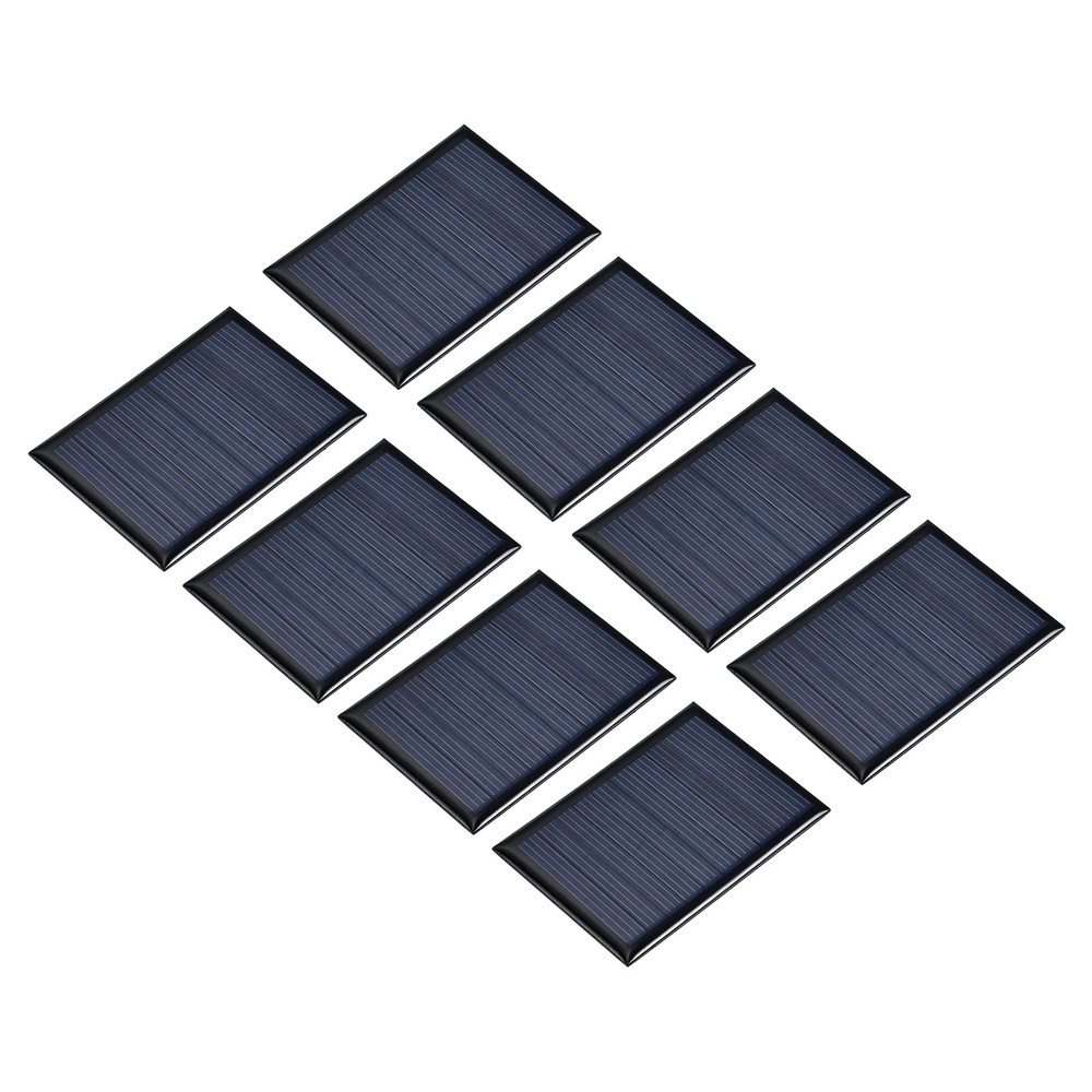 8Pcs 5V 0.25W 50mA Mini Polycrystalline Solar Panel 2.4×1.7″/60x44mm