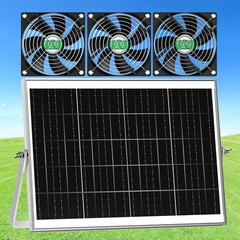 Solar Chicken Coop Fan 3 Kit 25W Solar Powered Greenhouse Fan Outdoor Waterproof