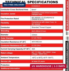 Oududianzi 2×100 Feet Solar Panel Wire, 10AWG Solar Wire Tinned Copper PV Cable
