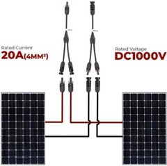 Solar Wiring Connector Plug Y Branch Solar Panel Extension Cable T Splitter