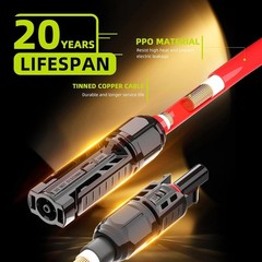 Solar Connectors for 6 Panels, Waterproof Parallel Adapter