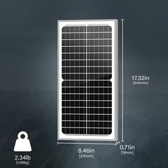 Newpowa 10W(Watts) 12V(Volts) Monocrystalline 10BB Solar Panel High-Efficienc…