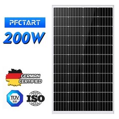 200W PV Mono Solar Panel 12V Charge Power Camping Home RV Boat Marine Off-grid