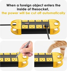 Multi-Outlet Waterproof Power Strip with 10FT Cord – Perfect for Outdoor Use