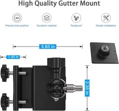 Heavy-Duty Gutter Mount for Ring Solar Panels – 360° Rotating Aluminum Bracket