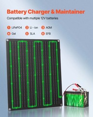 VEVOR Solar Battery Charger Maintainer 30W 12V Solar Panel Trickle Charging Kit
