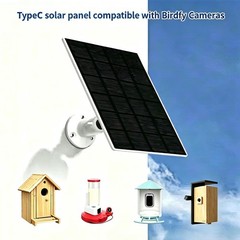 Type-C Solar Panel Charger for Birdfy Feeder Camera, 9.8ft Charging Cable, IP…
