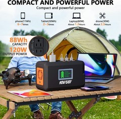 Lightweight 120W Portable Power Station with 88Wh Lithium Battery for Camping