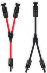 Solar Connectors Y Branch Parallel Adapter 10AWG Cable for Solar Panel (Red & Bl