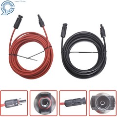 Black + Red Wire Connector 10AWG Solar Panel Extension Cable 30Ft