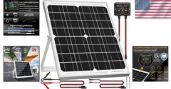 20W Waterproof Solar Panel Kit with Adjustable Bracket and Smart MPPT Controller