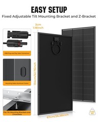 200W Solar Panel 25% Efficiency NType Monocrystalline PV Module 12V Off Grid
