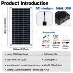 10000W Power Inverter Solar Generator With 200W Solar Panel Home Complete Set