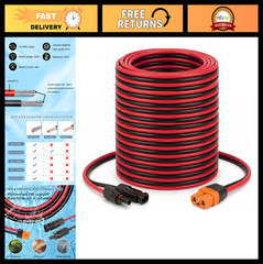 35FT 10AWG Solar Panel XT60i Connector Cable – Extension for Portable Power Stat